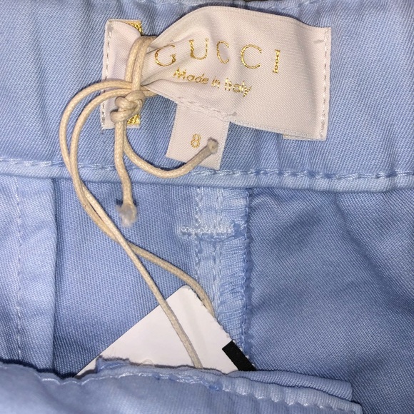 NWT Gucci Sky Blue Shorts, Size 8 - Picture 5 of 8